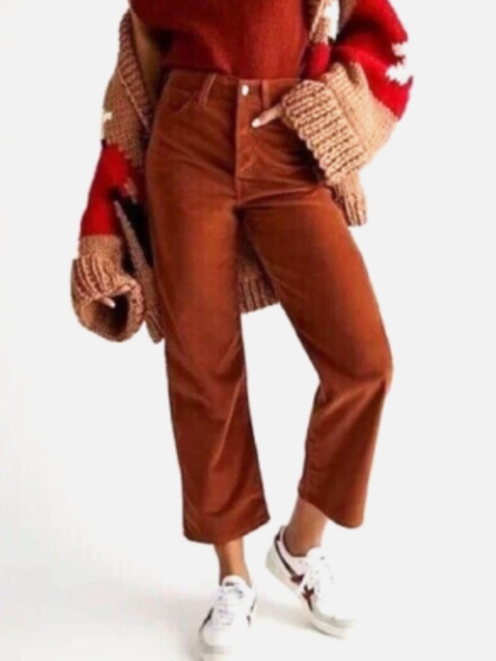 Levi’s Ribcage Straight Ankle Corduroy Pants Brown High Rise Premium W31 L29